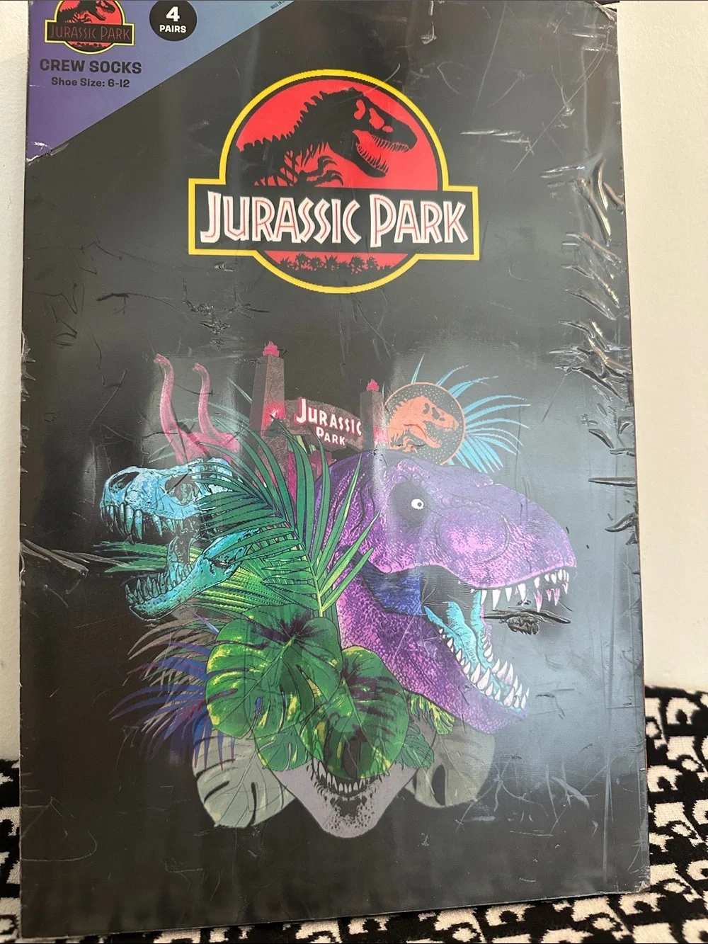 Jurassic Park 4 pairs Crew Socks Lenticular Gift Set Box